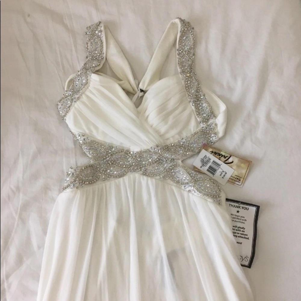 Elegant white prom dress